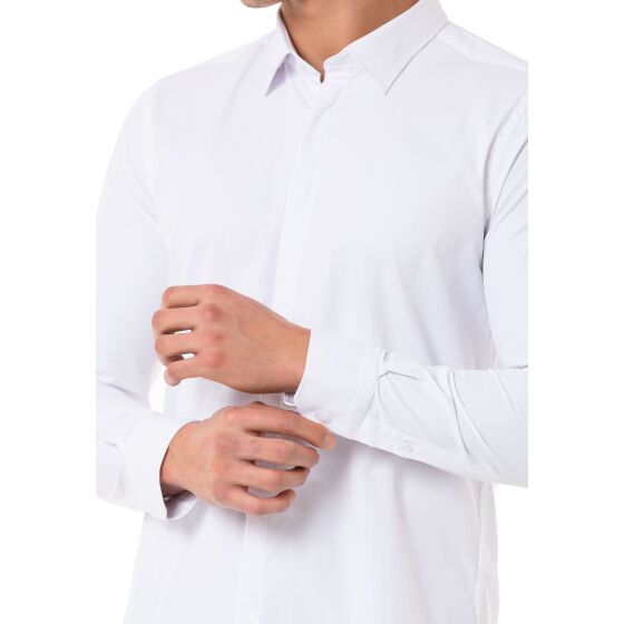 Red Bridge Herren Hemd Basic Modern Fit Langarm verdeckte Knopfleiste