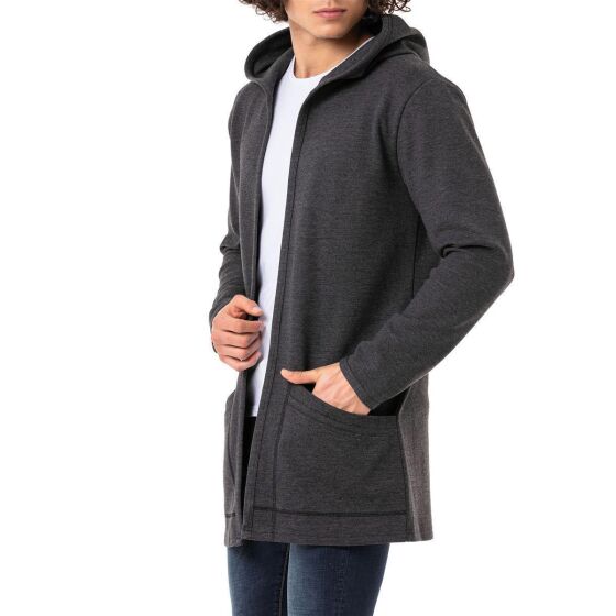 Red Bridge Mens Long Cut Cardigan with Hood