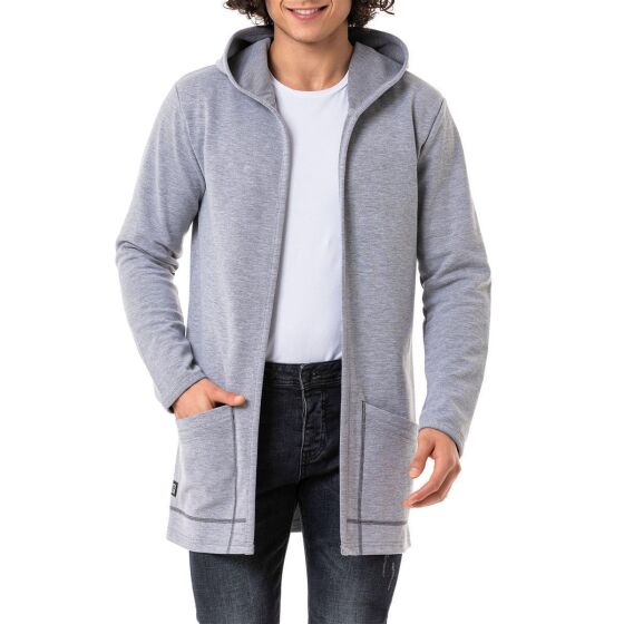 Red Bridge Mens Long Cut Cardigan with Hood