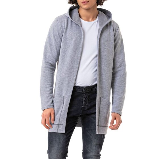 Red Bridge Mens Long Cut Cardigan with Hood