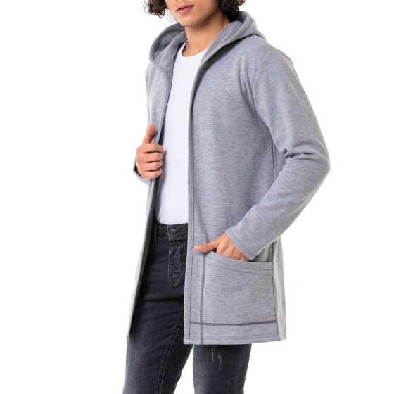 Red Bridge Mens Long Cut Cardigan with Hood