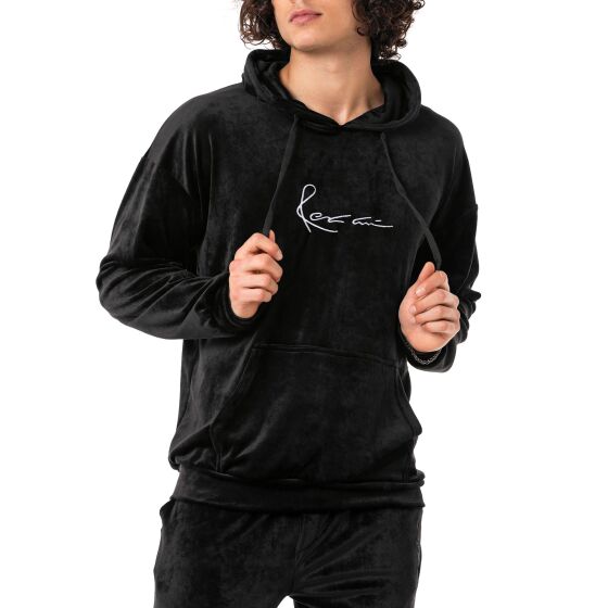 Red Bridge Herren Pullover Velour Signature Kapuzenpullover Schwarz S