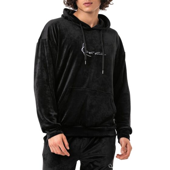 Red Bridge Herren Pullover Velour Signature Kapuzenpullover Schwarz XXL