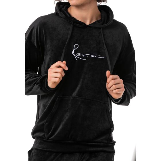 Red Bridge Herren Jogginganzug Set Velour Signature Kapuzenpullover und Hose Schwarz S