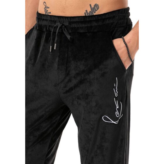 Red Bridge Herren Jogginganzug Set Velour Signature Kapuzenpullover und Hose Schwarz S