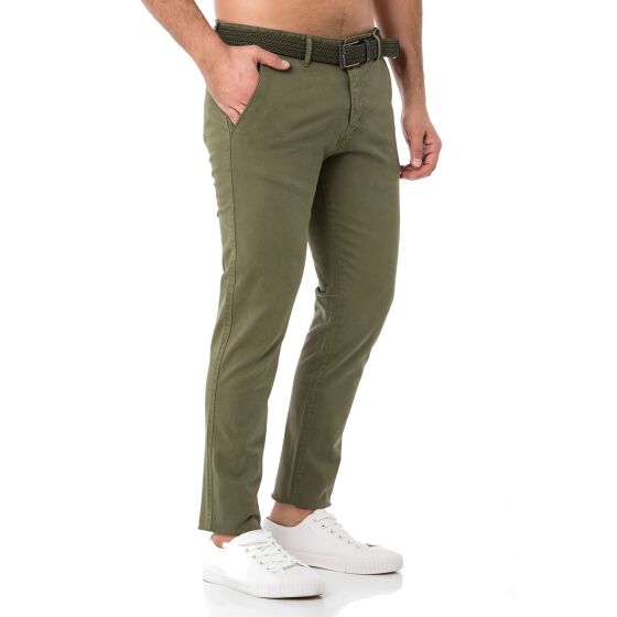 Chino Hose Pants mit Gürtel