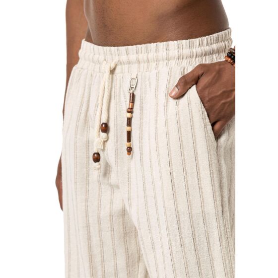 Red Bridge Herren Leinenhose Gestreift mit Holzperlen