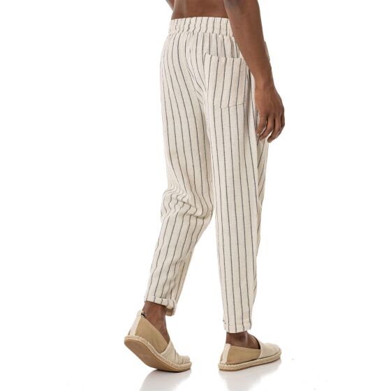 Red Bridge Herren Leinenhose Gestreift mit Holzperlen
