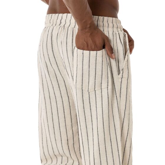 Red Bridge Herren Leinenhose Gestreift mit Holzperlen