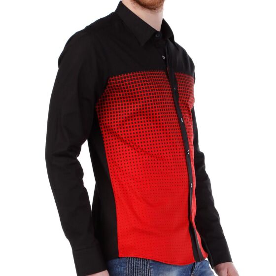 Red Bridge Herren Falling Rectangles Hemd schwarz rot