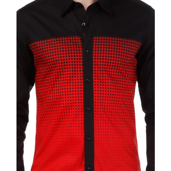 Red Bridge Herren Falling Rectangles Hemd schwarz rot