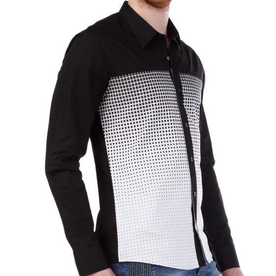 Red Bridge Herren Falling Rectangles Hemd schwarz weiss