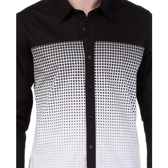 Red Bridge Mens Falling Rectangles Shirt black and white