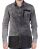 Red Bridge Mens long oversized shirt gray with faux leather