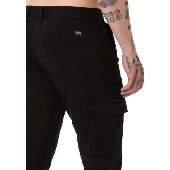 Red Bridge Herren Chino Cargo Hose Basic Schwarz W38 L34