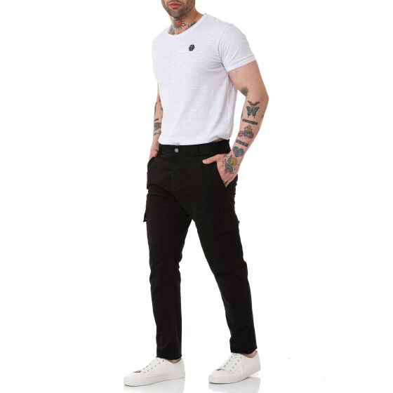 Red Bridge Herren Chino Cargo Hose Basic Schwarz W38 L34