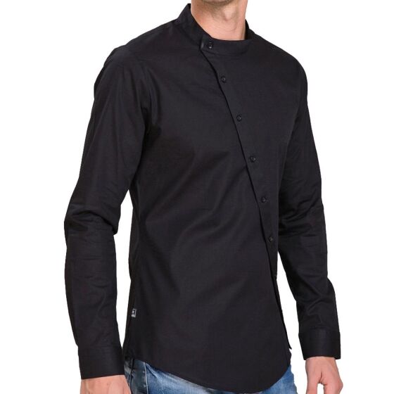 Red Bridge Mens Diagonally Clean Basic Shirt Black