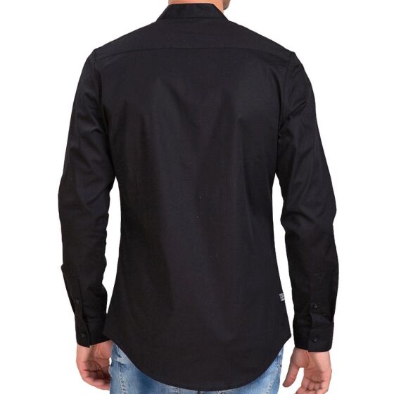 Red Bridge Mens Diagonally Clean Basic Shirt Black