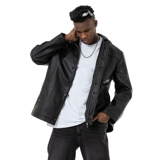 Red Bridge Herren Kunst-Lederjacke Übergangsjacke Schwarz M