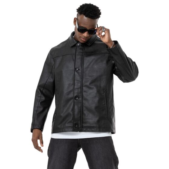Red Bridge Herren Kunst-Lederjacke Übergangsjacke Schwarz M