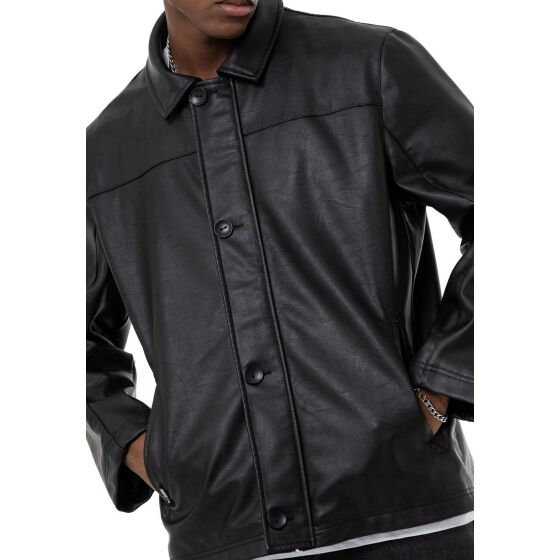 Red Bridge Herren Kunst-Lederjacke Übergangsjacke Schwarz M