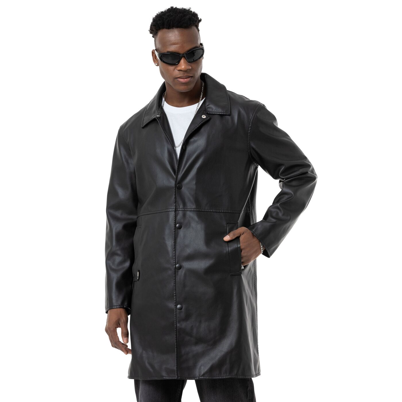 Red Bridge Herren Kunstleder Jacke lang Mantel - Redbridge 