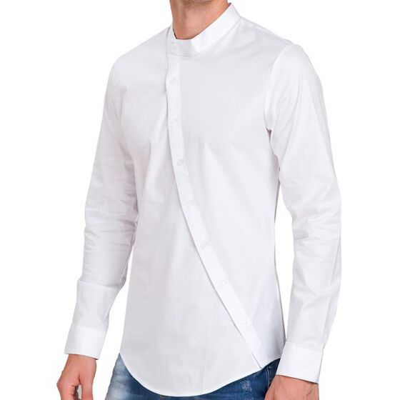 Red Bridge Mens diagonally clean basic shirt white