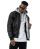 Red Bridge Herren Kunst-Lederjacke Bomberjacke mit abnehmbarer Kapuze Schwarz S