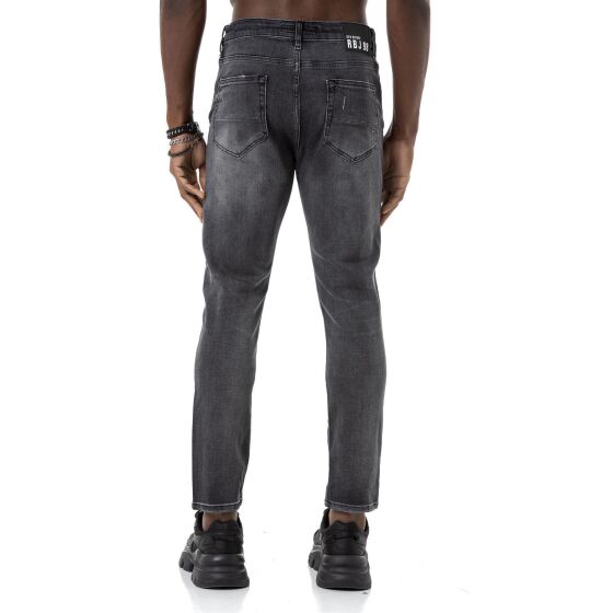 Red Bridge Herren Jeanshose Denim Pants Destroyed-Look Anthracite  W29 L32