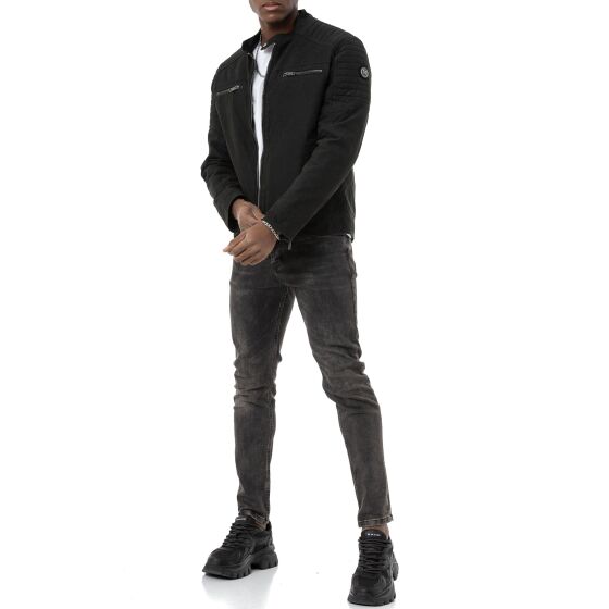 Red Bridge Herren Jacke Bikerjacke Baumwolle Schwarz XL