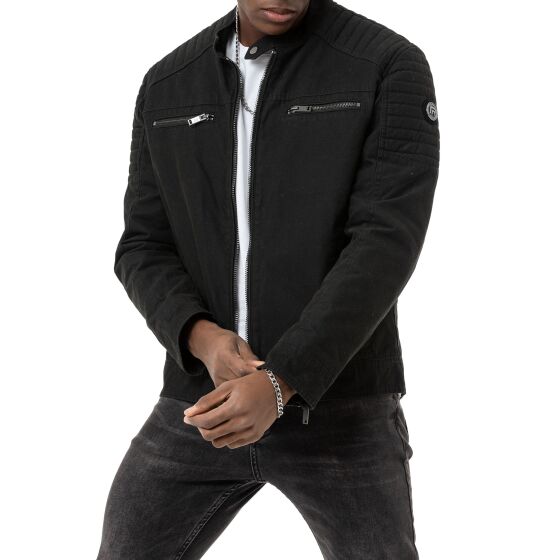Red Bridge Herren Jacke Bikerjacke Baumwolle Schwarz XL
