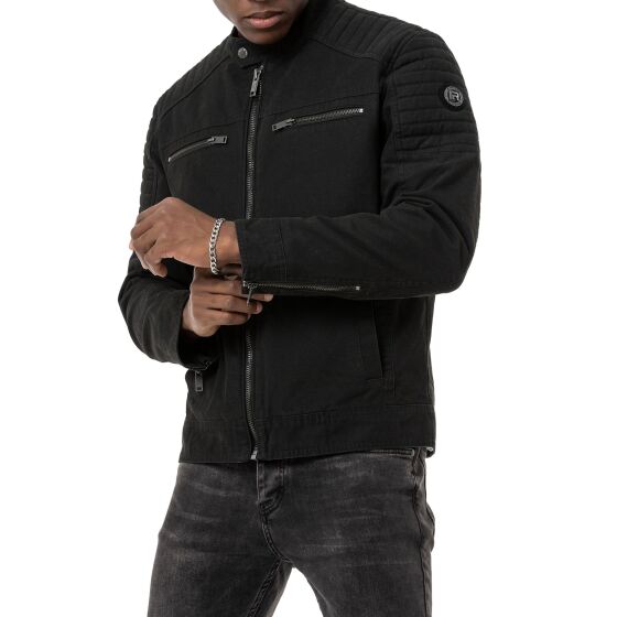 Red Bridge Mens Biker Jacket  Black XL