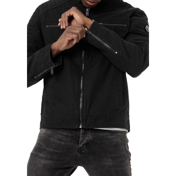 Red Bridge Mens Biker Jacket  Black XL