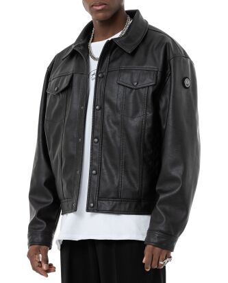 Red Bridge Mens Leather Bomber Jacket