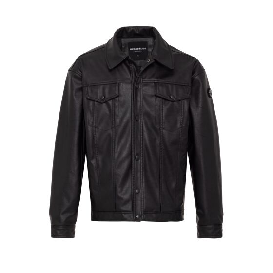 Red Bridge Mens Leather Bomber Jacket Black M