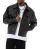 Red Bridge Mens Leather Bomber Jacket Black M