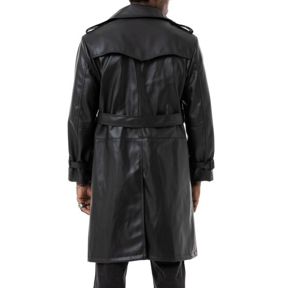 Red Bridge Herren Kunst-Leder Trenchcoat Peacoat Caban Stutzer