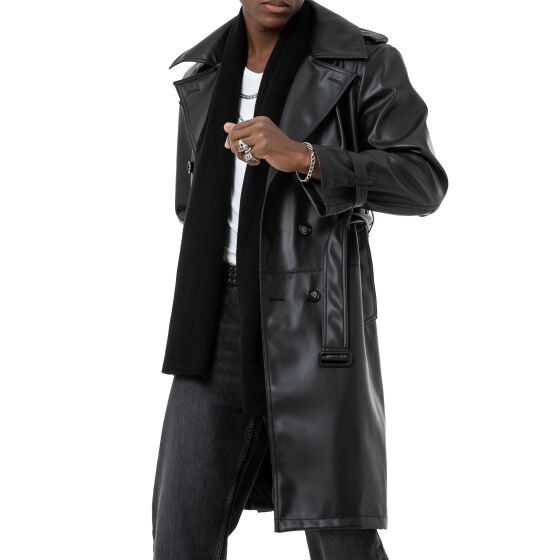 Red Bridge Mens Leather Trenchcoat