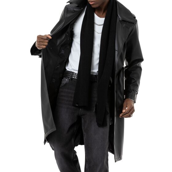 Red Bridge Mens Leather Trenchcoat