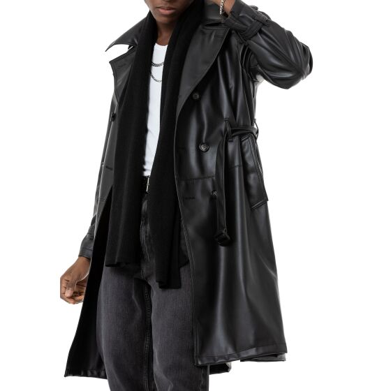 Red Bridge Mens Leather Trenchcoat