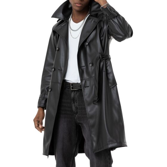 Red Bridge Mens Leather Trenchcoat