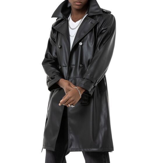 Red Bridge Mens Leather Trenchcoat