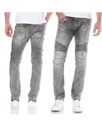 Red Bridge Mens Biker Skinny Drainpipe Jeans Pants Denim...