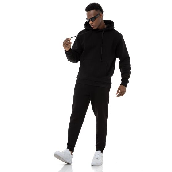 Red Bridge Mens Sweat Suit Sweat Suit Set Hoodie Pants Premium Loose-Fit Black M
