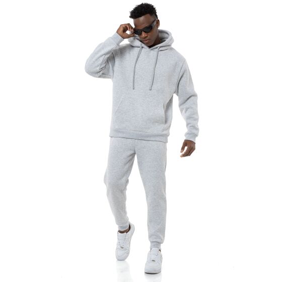 Red Bridge Mens Sweat Suit Sweat Suit Set Hoodie Pants Premium Loose-Fit Greymelange M