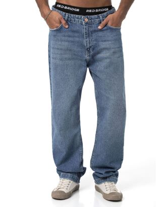 Red Bridge Mens Baggy Straight Fit Jeans