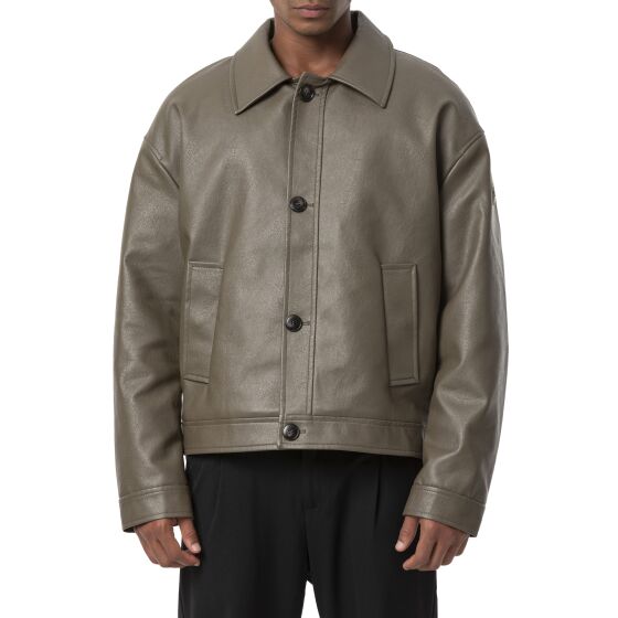 Red Bridge Herren Oversize Button Leder Biker Jacke