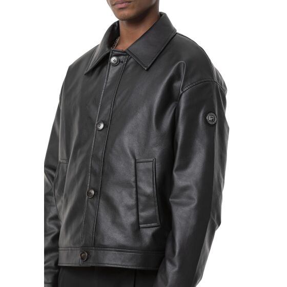 Red Bridge Herren Oversize Button Leder Biker Jacke