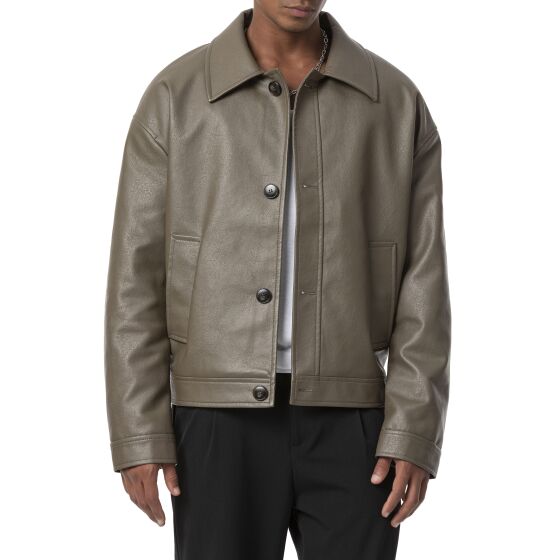 Red Bridge Herren Oversize Button Leder Biker Jacke