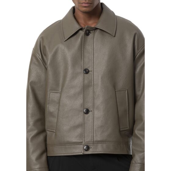 Red Bridge Herren Oversize Button Leder Biker Jacke